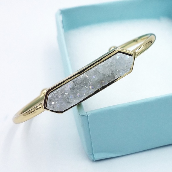 Jewelry - Druzy Natural Stone bracelet Open cuff bangle